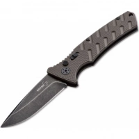 Автоматический складной нож Boker Plus Strike Coyote Spearpoint, сталь AUS-8 BlackWash™ Plain, рукоять анодированный алюминий, BK01BO424 купить в Красноярске