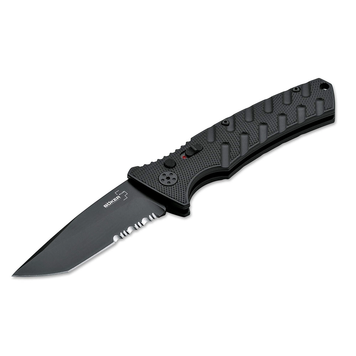 Автоматический складной нож Boker Strike Tanto All Black, сталь AUS-8, рукоять алюминий