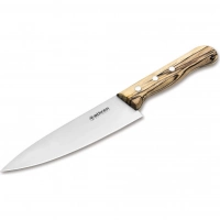 Кухонный шеф-нож Boker Tenera Chef’s Medium Ice Beech, 158 мм, сталь С75, рукоять белый бук купить в Красноярске