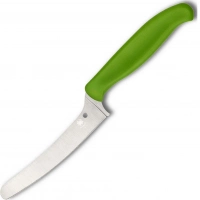 Универсальный кухонный нож Spyderco Z-Cut Offset Kitchen Green, сталь CTS™ — BD1 Alloy, рукоять зеленый полипропилен купить в Красноярске