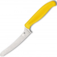 Универсальный кухонный нож Spyderco Z-Cut Serrated Offset Kitchen, сталь CTS™ — BD1 Alloy, рукоять желтый полипропилен купить в Красноярске