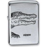 Зажигалка ZIPPO Alligator, с покрытием Brushed Chrome, латунь/сталь, серебристая, матовая, 36x12x56 купить в Красноярске