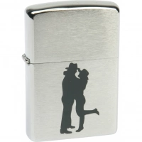 Зажигалка ZIPPO Cowboy Couple Brushed Chrome, латунь, ник.-хром. покр., серебр., матов., 36х56х12 мм купить в Красноярске